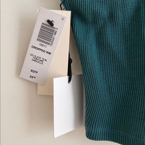 Aritzia Tna Teal Cropped Rib Tank XS - Picture 8 of 8